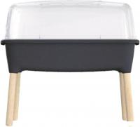 Горшок-теплица Prosperplast Planter Wood High Set на ножках ISEW780H-S433 (антрацит)