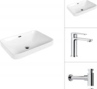Умывальник Lauter 21441B + Moon 21СK691C с сифоном 21635CH (хром)