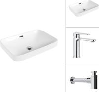 Умывальник Lauter 21441A + Moon 21СK691C с сифоном 21635CH (хром)