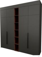 Шкаф распашной Рэйгрупп Рэй S245-В10-1-WKL В10-1 (дуб веллингтон/кобальт/античная латунь)