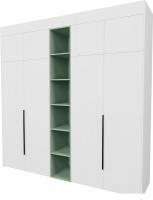 Шкаф распашной Рэйгрупп Рэй S245-В11-1-EBZ В11-1 (дуб элисон/белый премиум/зеленый самшит)