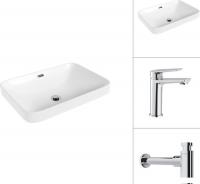 Умывальник Lauter 21441B + Sky 21CK533C с сифоном 21635CH (хром)