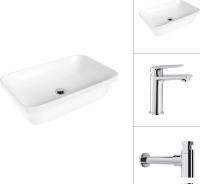 Умывальник Lauter 21370 + Sky 21CK533C с сифоном 21635CH (хром)