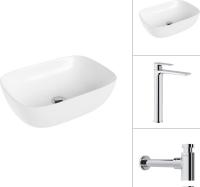 Умывальник Lauter 21493A + Reef 21CK8678C с сифоном 21635CH (хром)