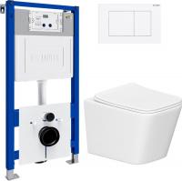 Унитаз подвесной Lauter Square 214903 с кнопкой 219702J (прямоугольная, белый)