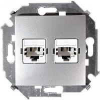 Розетка компьютерная Simon 1591593-033 (алюминий)