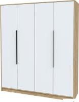 Шкаф распашной Интерлиния Концепт КТ-Ш4 (белый платинум/дуб золотой)