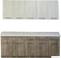 Готовая кухня Поставымебель Поставчанка-3РД 2000ш (дуб крафт белый/дуб крафт серый)