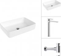 Умывальник Lauter 21487-50 + Reef 21CK8678C с сифоном 21635CH (хром)