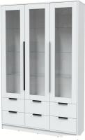 Шкаф-витрина Интерлиния Концепт КТ-ШВ3 (белый платинум/белый платинум)