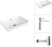 Умывальник Lauter 21441B + Reef 21CK678C с сифоном 21635CH (хром)