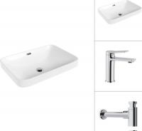 Умывальник Lauter 21441B + Silk 21CK572С с сифоном 21635CH (хром)
