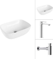 Умывальник Lauter 21493A + Moon 21СK81691C с сифоном 21635CH (хром)