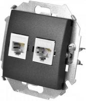 Розетка компьютерная Simon 1591590-038 (графит)