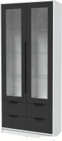 Шкаф-витрина Интерлиния Концепт КТ-ШВ2 (антрацит/белый платинум)
