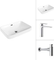 Умывальник Lauter 21441A + Reef 21CK678C с сифоном 21635CH (хром)