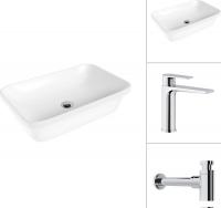 Умывальник Lauter 21370 + Reef 21CK678C с сифоном 21635CH (хром)