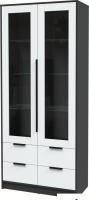 Шкаф-витрина Интерлиния Концепт КТ-ШВ2 (белый платинум/антрацит)
