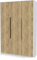 Шкаф распашной Интерлиния Концепт КТ-Ш3 (дуб золотой/белый платинум)