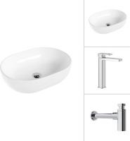 Умывальник Lauter 21836A + Cascade 21СК0655C с сифоном 21635CH (хром)