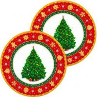 Набор тарелок Elan Gallery Новогодняя елка 420680 (узор New Bone China)