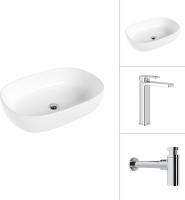 Умывальник Lauter 21836 + Cascade 21СК0655C с сифоном 21635CH (хром)