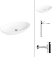 Умывальник Lauter 21571 + Reef 21CK8678C с сифоном 21635CH (хром)