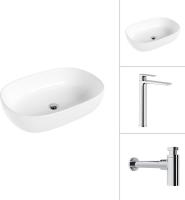 Умывальник Lauter 21836 + Reef 21CK8678C с сифоном 21635CH (хром)