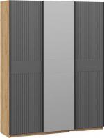 Шкаф-купе Трия Оскар Хилтон Т2 1800 271107 (ручка черная/дуб крафт золотой/графит матовый)