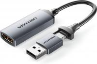 Конвертер Vention ACWHA HDMI-A to USB-C/USB-A (0.1 м, серый)