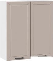 Шкаф навесной Трия Лорас 1ВВ8 с двумя дверями (белый/холст латте)