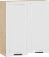 Шкаф навесной Трия Лорас 1ВВ8 с двумя дверями (дуб крафт золотой/холст белый)