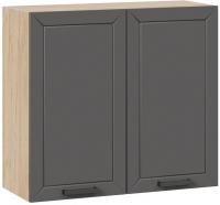 Шкаф навесной Трия Лорас 1В8 (дуб крафт золотой/холст вулкан)