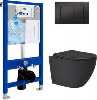 Унитаз подвесной Lauter Augsburg 21109EC + 21901002 (кнопка прямоугольная, черный)