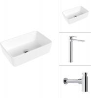 Умывальник Lauter 21674A + Reef 21CK8678C с сифоном 21635CH (хром)