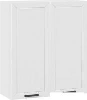 Шкаф навесной Трия Лорас 1ВВ8 с двумя дверями (белый/холст белый)