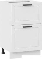 Шкаф напольный Трия Лорас 1Н5Я2 с двумя ящиками (белый/холст белый)