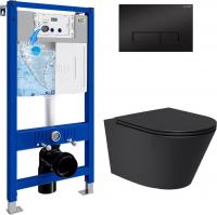 Унитаз подвесной Lauter Longer 2110822 + 21901002 (кнопка узкая, черный/черный)