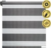Рулонная электроштора НеоФьюжен Баланс 110х250 левая (темно-серый, черная фурнитура)