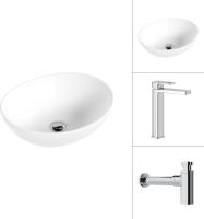 Умывальник Lauter 21652 + Cascade 21СК0655C с сифоном 21635CH (хром)