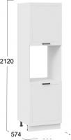 Шкаф напольный Трия Лорас 1П6 (белый/холст белый)