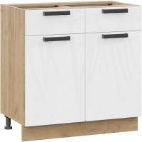 Шкаф напольный Трия Детройт исп.2 1Н8Я1 (дуб крафт золотой/белый глянец)