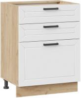 Шкаф напольный Трия Лорас 1Н6Я3 (дуб крафт золотой/холст белый)