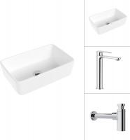 Умывальник Lauter 21674A + Moon 21СK81691C с сифоном 21635CH (хром)