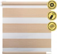 Рулонная электроштора НеоФьюжен Юпитер 120х250 правая (бежевый, белая фурнитура)