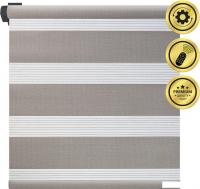 Рулонная электроштора НеоФьюжен Баланс 110х250 левая (серый, черная фурнитура)