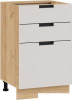 Шкаф напольный Трия Гренада 1Н5Я3 (дуб крафт золотой/холст мокко)