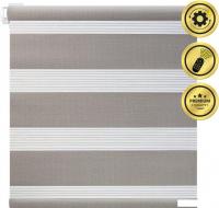 Рулонная электроштора НеоФьюжен Баланс 110х250 правая (серый, белая фурнитура)