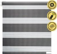 Рулонная электроштора НеоФьюжен Баланс 110х250 правая (темно-серый, белая фурнитура)