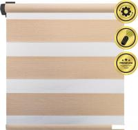 Рулонная электроштора НеоФьюжен Юпитер 260х250 левая (бежевый, черная фурнитура)